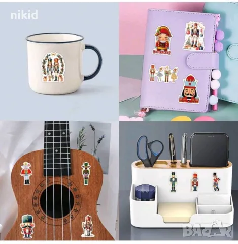 50 бр Войник от Лешникотрошачката самозалепващи лепенки стикери за украса декор картонена торта, снимка 6 - Други - 48599344