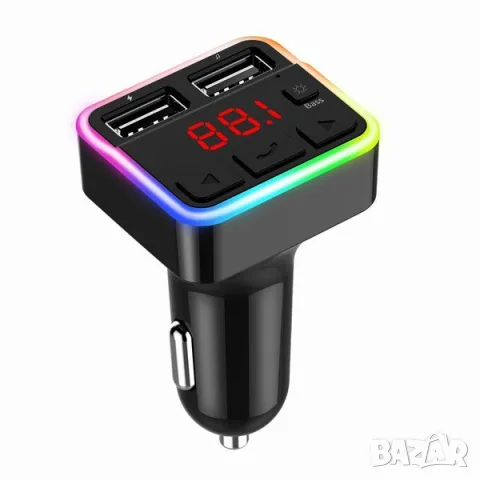 FM трансмитер 12V/24V с Bluetooth 5.0 и 2 USB