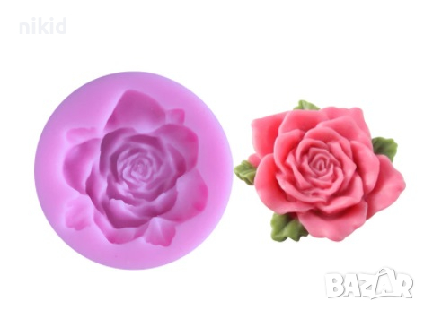 Роза широки листа силиконов молд форма за декорация торта фондан шоколад и др, снимка 2 - Форми - 19041085