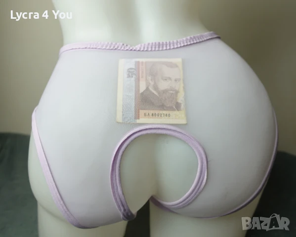 S прозрачни светлолилави бикини с интимен отвор, снимка 7 - Бельо - 51098482