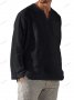 Мъжка ежедневна плажна риза с V-образно деколте и дълги ръкави, 6цвята - 024, снимка 3