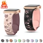 FLORAL Силиконова каишка за Apple Watch Series 11/10/9/8/7/6/5/4/3/2/1/SE/SE2/SE3, снимка 1