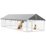 vidaXL Дворна клетка за кучета с покрив, 600x200x150 см, снимка 5