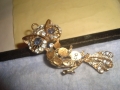 ЗЛАТИСТО БУХАЛЧЕ с КРИСТАЛИ - ВИНТИДЖ ФЕШЪН АРТ МЕДАЛЬОН 67761, снимка 4
