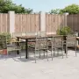 vidaXL Градински трапезен комплект 9 части с възглавници сив полиратан, снимка 2