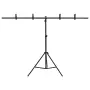 vidaXL T-образна стойка за фон, черна, 151x60x(70-200) см, снимка 2