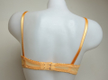 Оранжев тюлен сутиен с прозрачни чашки и бродерии 75А/В размер, снимка 5
