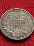 СРЕБЪРНА МОНЕТА 50 стотинки 1912г. Фердинанд първи Цар на Българите 33686, снимка 2