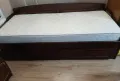 Легло, единично от масивна дървесина + матрак , снимка 1