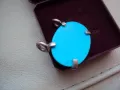 Висулка от естествен тюркоаз обкован със сребро, снимка 5