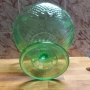 Стара Стъклена Зелена Фруктиера , снимка 8