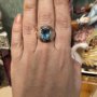 Масивен сребърен пръстен ръчна изработка естествен син топаз 950, снимка 1