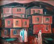 Картина, "Родопско село", худ. Д.Митев, 1980-те год., снимка 2