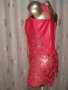 XXL Червена и в черно рокля/ корсет/от кожа и рязана бродерия , снимка 6