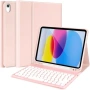 Нова Магнитна Bluetooth клавиатура + калъф iPad 11/10 Gen, розов кейс, снимка 1