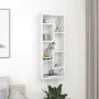 vidaXL Стенен рафт, бял, 36x16x90 см, инженерно дърво, снимка 2