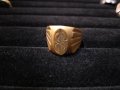 Позлатен винтидж пръстен с доларен символ – маркировка 18K 750, снимка 2