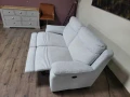 Светло сив диван от плат тройка с електрически релаксиращ механизъм, снимка 3