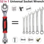 Универсален гаечен ключ 52 в 1, хром-ванадиева стомана, въртене на 360°, снимка 3