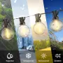 LED външен гирлянд JEYMORKEY, 30 метра, външни градински светлини, 40+2 LED крушки, IP44 , снимка 5