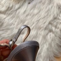 Нови сребристи сандали на ток Fabiano, снимка 5 - Сандали - 42495531