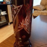 Червен кристал ваза винтидж, снимка 2 - Вази - 34463660