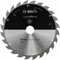  Bosch Standard for wood, циркулярен диск за дърво ф216х1,7/1,2х30, 24 зъба, снимка 2 - Други инструменти - 40745943