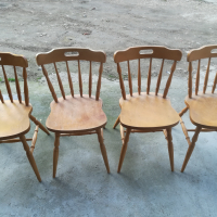 Столове трапезни комплект- стругован бук, снимка 1 - Столове - 44686368