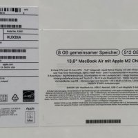 НОВ!!! Лаптоп Apple MacBook Air 13 M2 8/512GB Grey (MLXX3D/A) , снимка 5 - Лаптопи за работа - 40773696