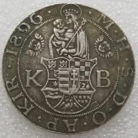Монета Австрия/Унгария 1 Талер 1896 г. Франц Йосиф I - Реплика, снимка 2 - Нумизматика и бонистика - 35828155