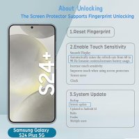 WFTE 2 броя протектор за екран за Samsung Galaxy S24 Plus 5G, снимка 8 - Фолия, протектори - 44185912