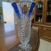 Страхотна антикварна немска ваза цветен кристал , снимка 2 - Антикварни и старинни предмети - 41307504