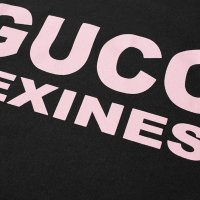 GUCCI Black Sexiness Logo Print Мъжка Блуза тип Пуловер size M, снимка 5 - Пуловери - 34843357