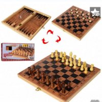 Комплект 3 в 1 шах табла и дама, снимка 3 - Образователни игри - 39224396