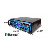 Домашен Караоке аудио усилвател BT-288A, FM, SD, USB, BLT, 2x80W, 220VAC, снимка 2 - Ресийвъри, усилватели, смесителни пултове - 41096996