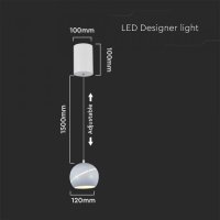 LED Полилей 8.5W Регулируем Бял Топло Бяла Светлина, снимка 6 - Полилеи - 41782803