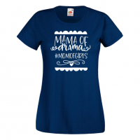 Дамска тениска Mama Of Drama #mom of girls 2 Празник на Майката,Подарък,Изненада,Рожден Ден, снимка 1 - Тениски - 36296066