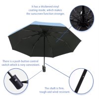Автоматичен ветроустойчив чадър, черен цвят, снимка 2 - Други - 42127535