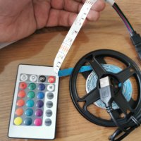 RGB LED лента,3 метра, 60 светлини,дистанционно упр.,USB,Bluetooth,Smart APP Control, снимка 18 - Лед осветление - 41244836