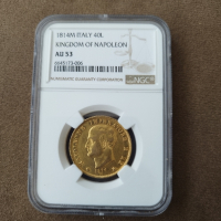 Златна монета 40 лири Наполеон сертификат AU53, снимка 1 - Нумизматика и бонистика - 44752969