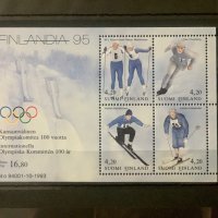 1346. Финландия 1994 = “ Спорт. Зимни спортове. Филателна изложба Finlandia95 ” , MNH, **, снимка 1 - Филателия - 39289333