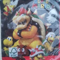 Супер Марио Super Mario 10 парти салфетки рожден ден, снимка 2 - Други - 26582044