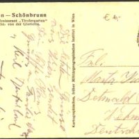 Пътувала пощенска картичка Виена - Шьонбрун преди 1929 от Австрия, снимка 2 - Филателия - 35817224