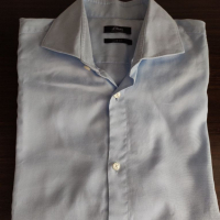 Оригинална светло синя мъжка риза s. Oliver Selection, slim fit , снимка 3 - Ризи - 36309584