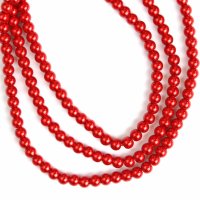 Колие с червени перли 20334, снимка 4 - Колиета, медальони, синджири - 39867883