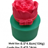3D Голяма роза вързана с панделка силиконов молд форма фондан свещ шоколад гипс, снимка 2 - Форми - 36359449