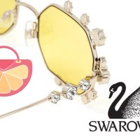 SWAROVSKI 🍊 Дамски метални слънчеви очила "GOLD & YELLOW BIG CRYSTALS" нови с кутия, снимка 12 - Слънчеви и диоптрични очила - 40850022