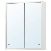 Бял огледален шкаф за баня с плъзгащи се вратички , снимка 1 - Шкафове - 42722582