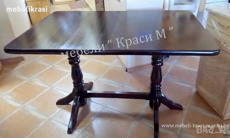 Маса ” Денвър” Кухненска-правоъгълна 80/120+30-Налична!, снимка 1