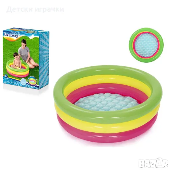 Бебешки надуваем басейн Bestway, 70 х 24 см, меко дъно, 41 литра, цветен, снимка 1